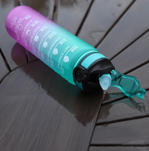 Water Bottle With Straw, Bottle & Straw Cleaner